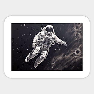 Astronaut Explore Discovery Adventure Ink Sketch Style Sticker